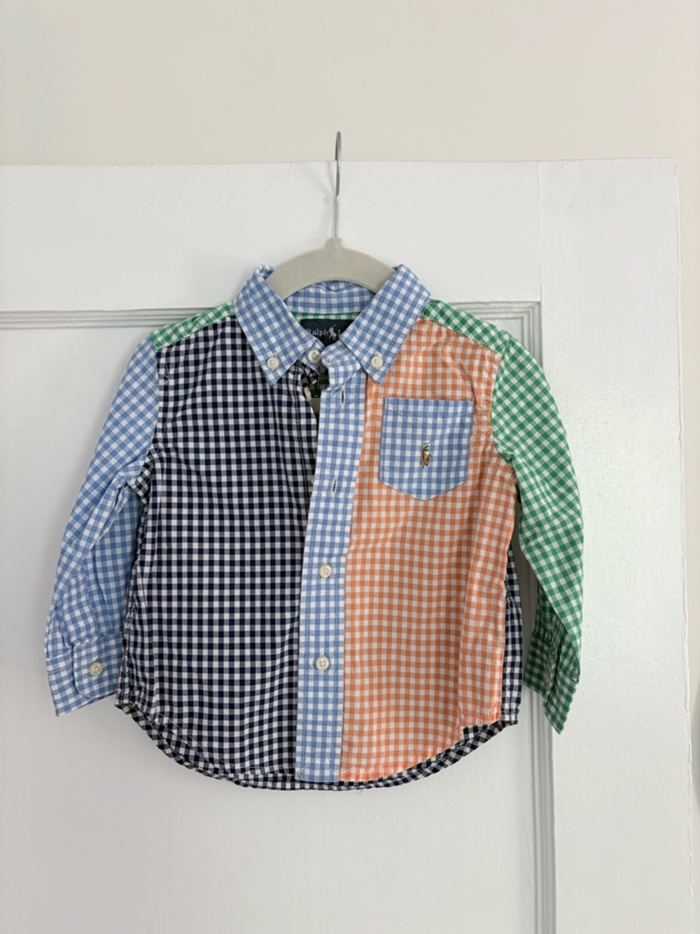 Ralph Lauren Multicolor Gingham Patchwork Button-Down Shirt